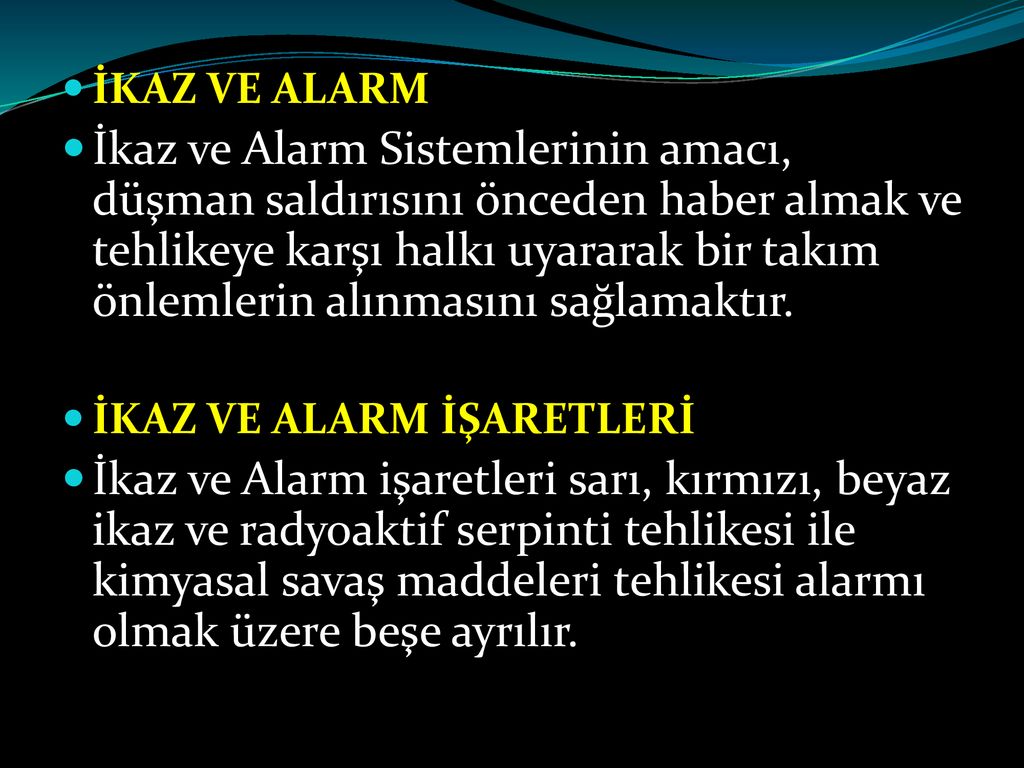 ULUĞBEY İLKOKULU SİVİL SAVUNMA EĞİTİMİ İKAZ ALARM İŞARETLERİ ppt indir